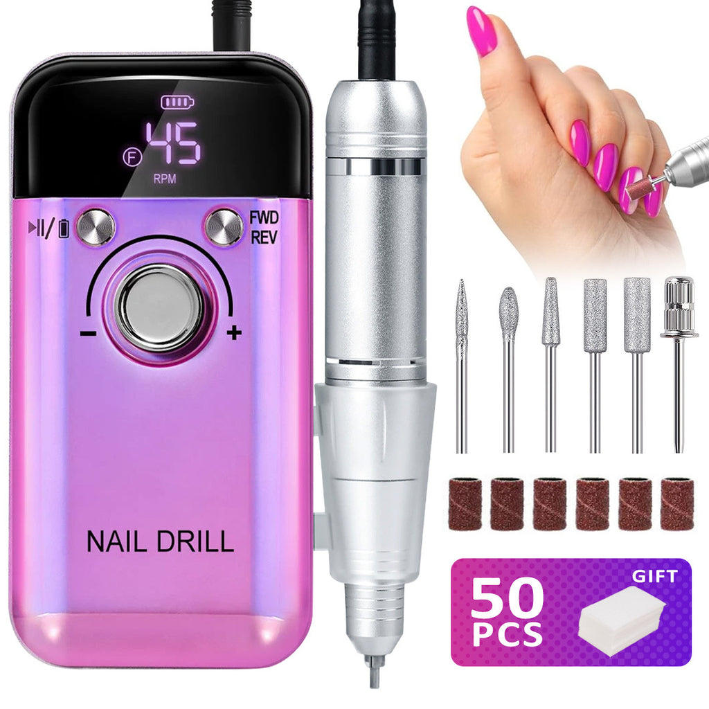 Nail Drill with Acrylic, 50pcs, One set (50PCS nail removal pads included) - product gallery image 5
