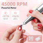 Nail Drill with Acrylic, 50pcs, One set (50PCS nail removal pads included) - product gallery image 6