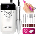 Nail Drill with Acrylic, 50pcs, One set (50PCS nail removal pads included) - White, One set (50PCS nail removal pads included) option