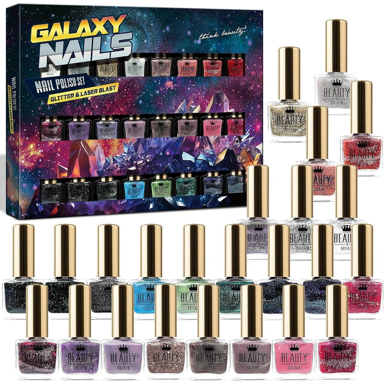Nail Polish Set with 24 pcs, Glitter Quick-Dry Shimmering Colours Art Women - product gallery image 2