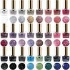 Nail Polish Set with 24 pcs, Glitter Quick-Dry Shimmering Colours Art Women