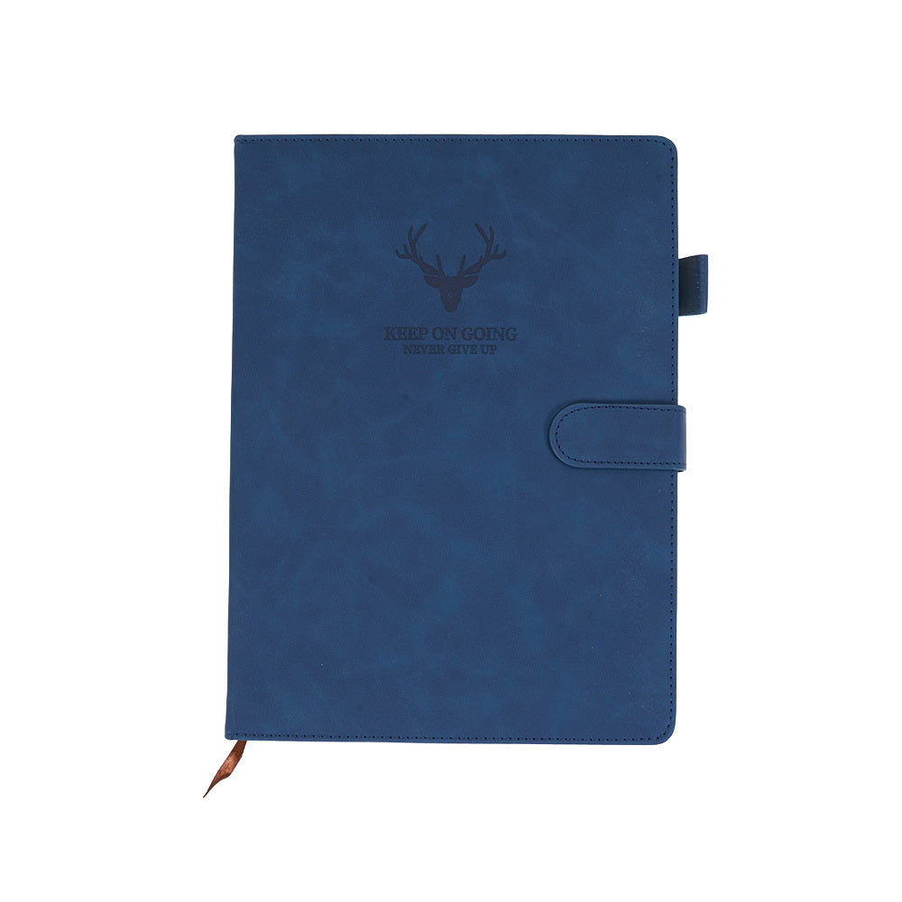 Notebook A4 Magnetic Snap Leather Pages Thick for home offices - Blue option