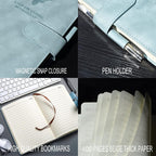 Notebook A4 Magnetic Snap Leather Pages Thick for home offices - product gallery image 5