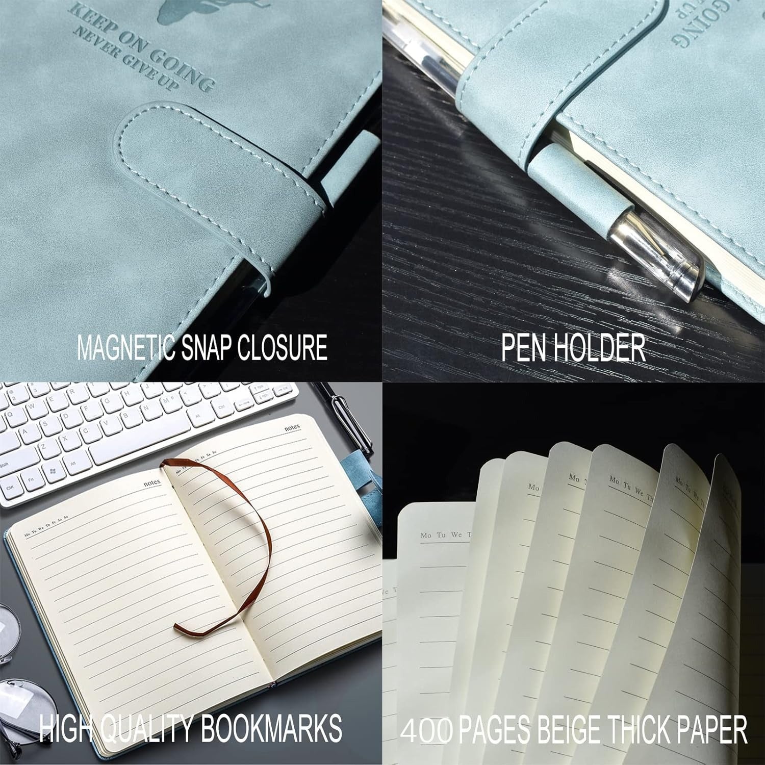 Notebook A4 Magnetic Snap Leather Pages Thick for home offices - product gallery image 5
