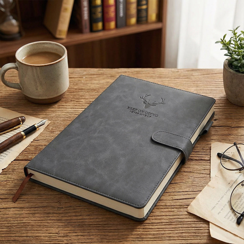 Notebook A4 Magnetic Snap Leather Pages Thick for home offices - product gallery image 6