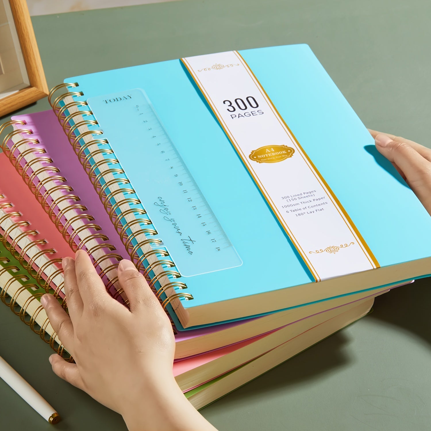 Notebook A4 Spiral Lined Pages 100GSM No-Bleed with Waterproof, 28.5 cm - product gallery image 3