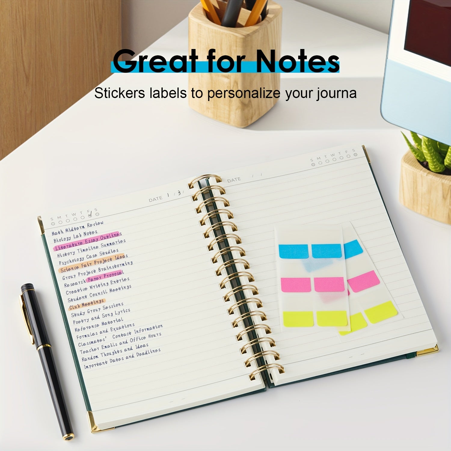 Notebook A5 Leather Cover Spiral Pages 100gsm with Metal - product gallery image 4