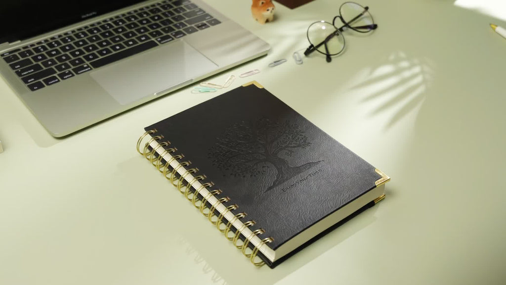 Notebook A5 Leather Cover Spiral Pages 100gsm with Metal - product gallery image 5