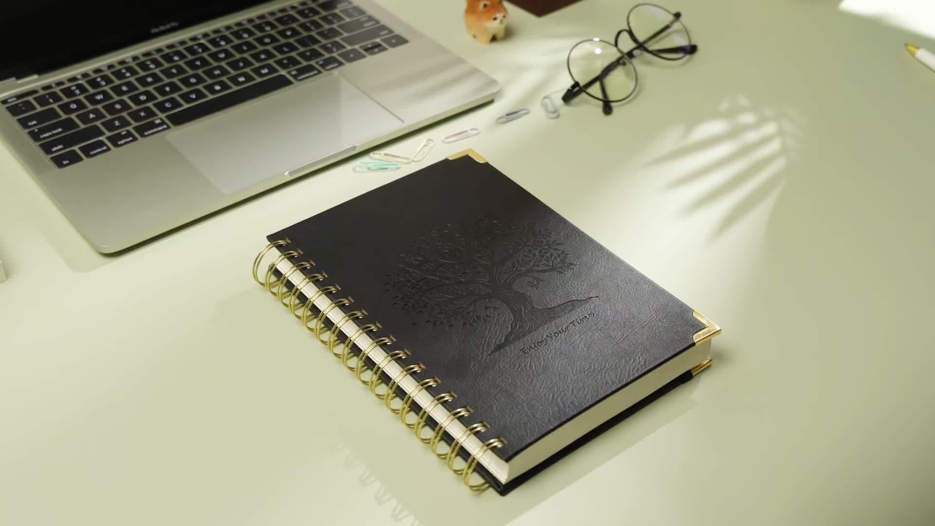 Notebook A5 Leather Cover Spiral Pages 100gsm with Metal - product gallery image 5