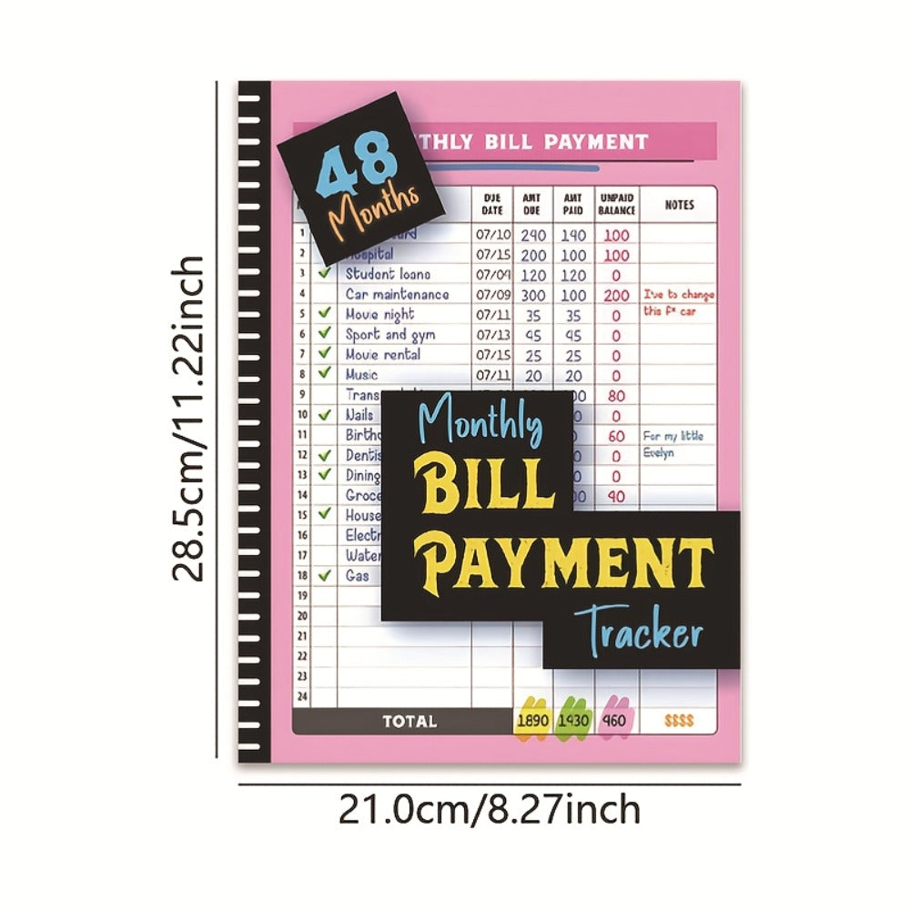 Notebook Monthly Bill Payment Tracker 48-Month Budget - product gallery image 2