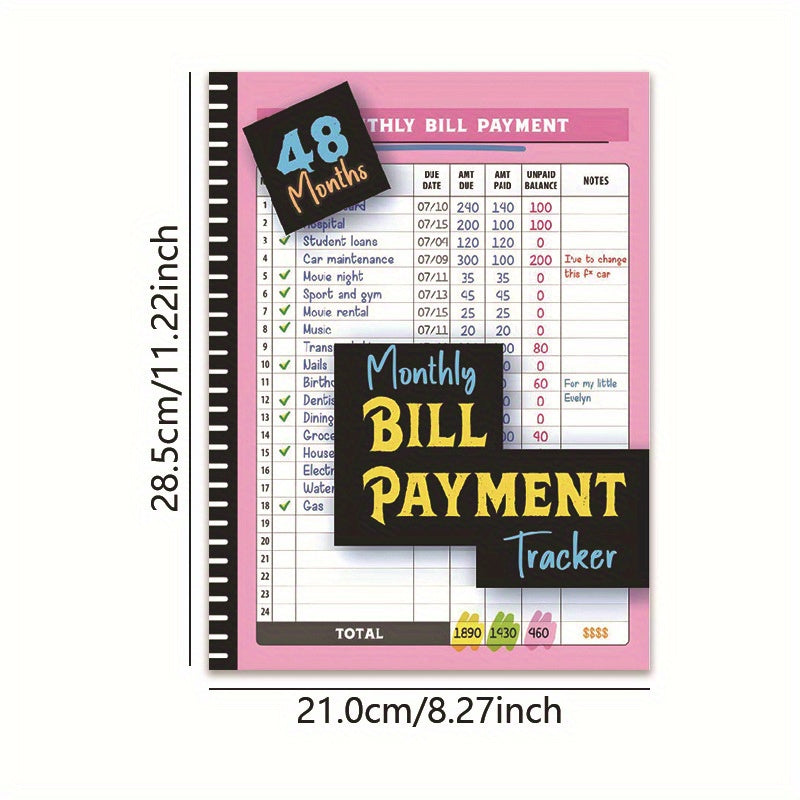 Notebook Monthly Bill Payment Tracker 48-Month Budget - product gallery image 20