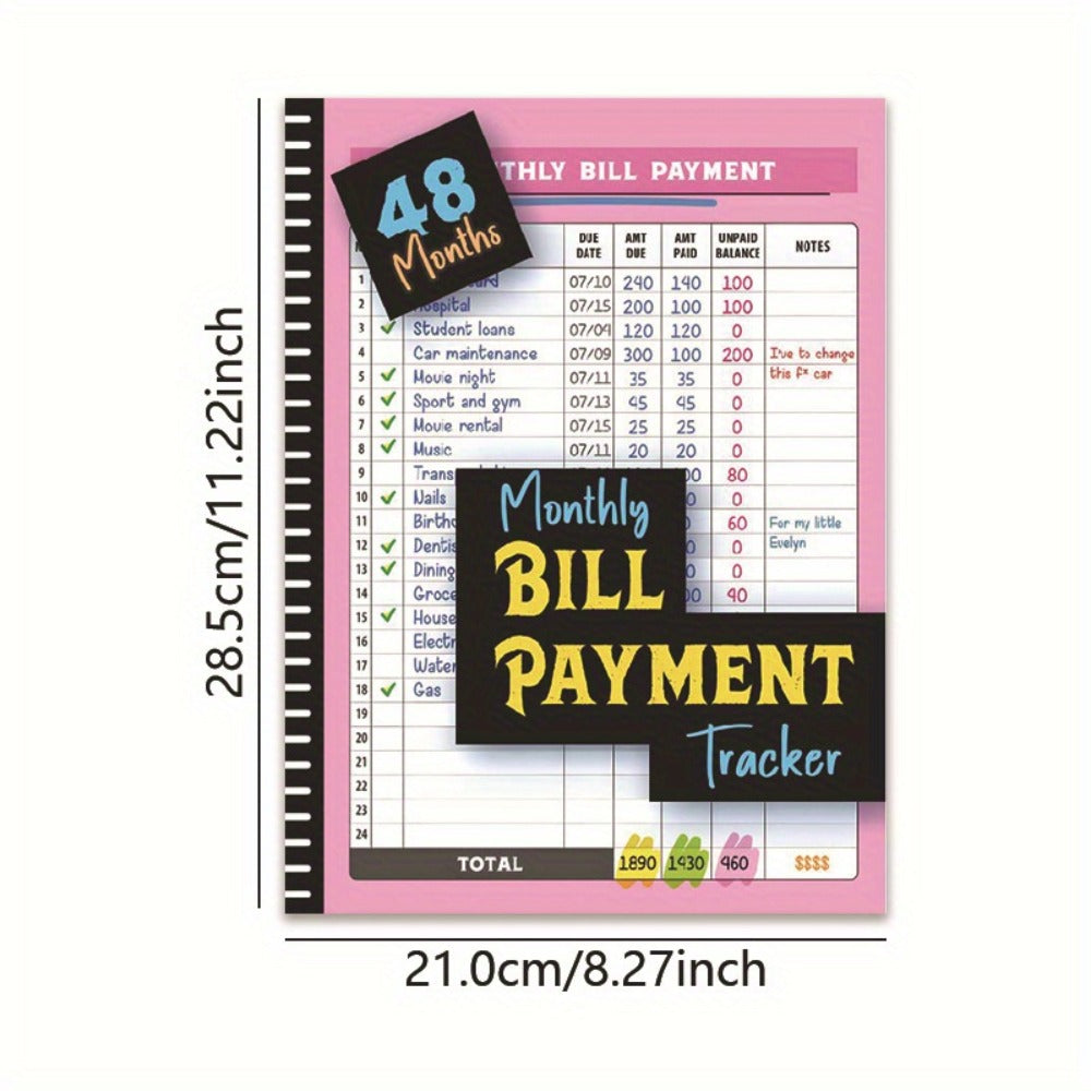 Notebook Monthly Bill Payment Tracker 48-Month Budget - product gallery image 8