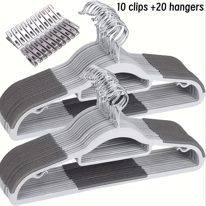 of Sturdy Plastic Hanger with Non-Slip, 60 Set for practical home use