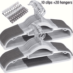 of Sturdy Plastic Hanger with Non-Slip, 60 Set for practical home use