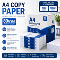 Office A4 Printer Paper 80gsm Sheets, White, Quality Copy Everyday Printing