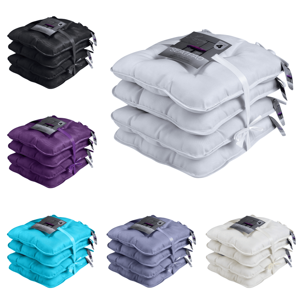 Office Chair with 4 Pack, Seat Cushions 40x40cm Soft Pads Tie - product gallery image 7