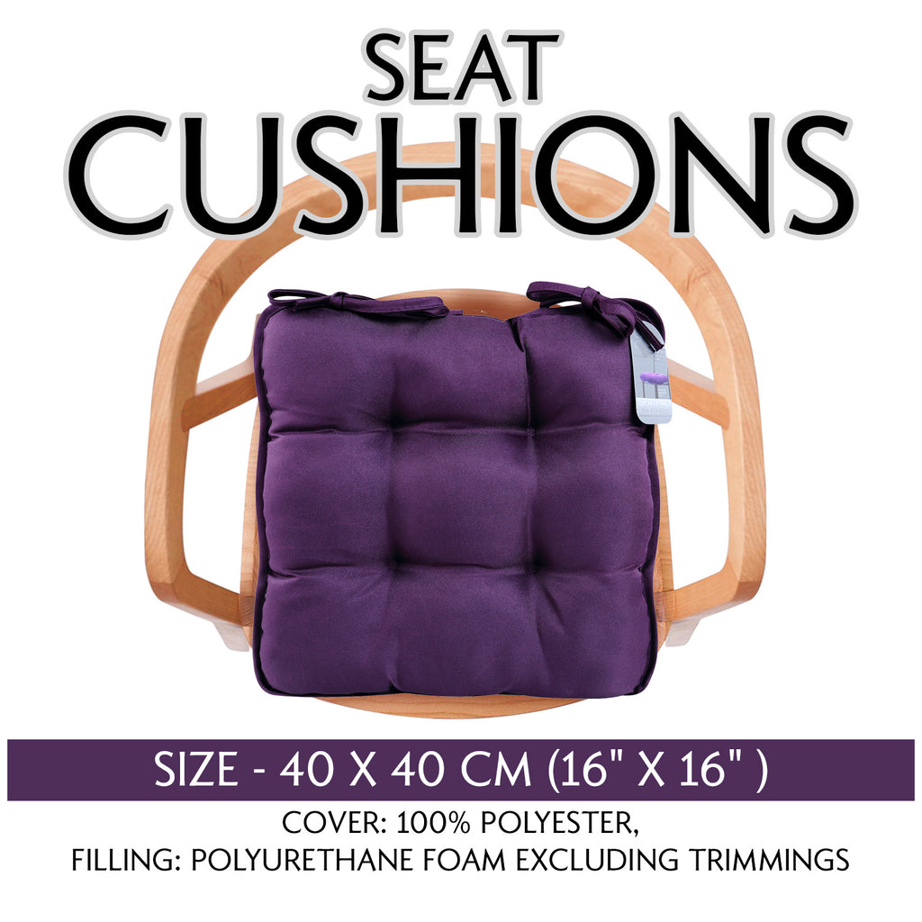Office Chair with 4 Pack, Seat Cushions 40x40cm Soft Pads Tie - product gallery image 9