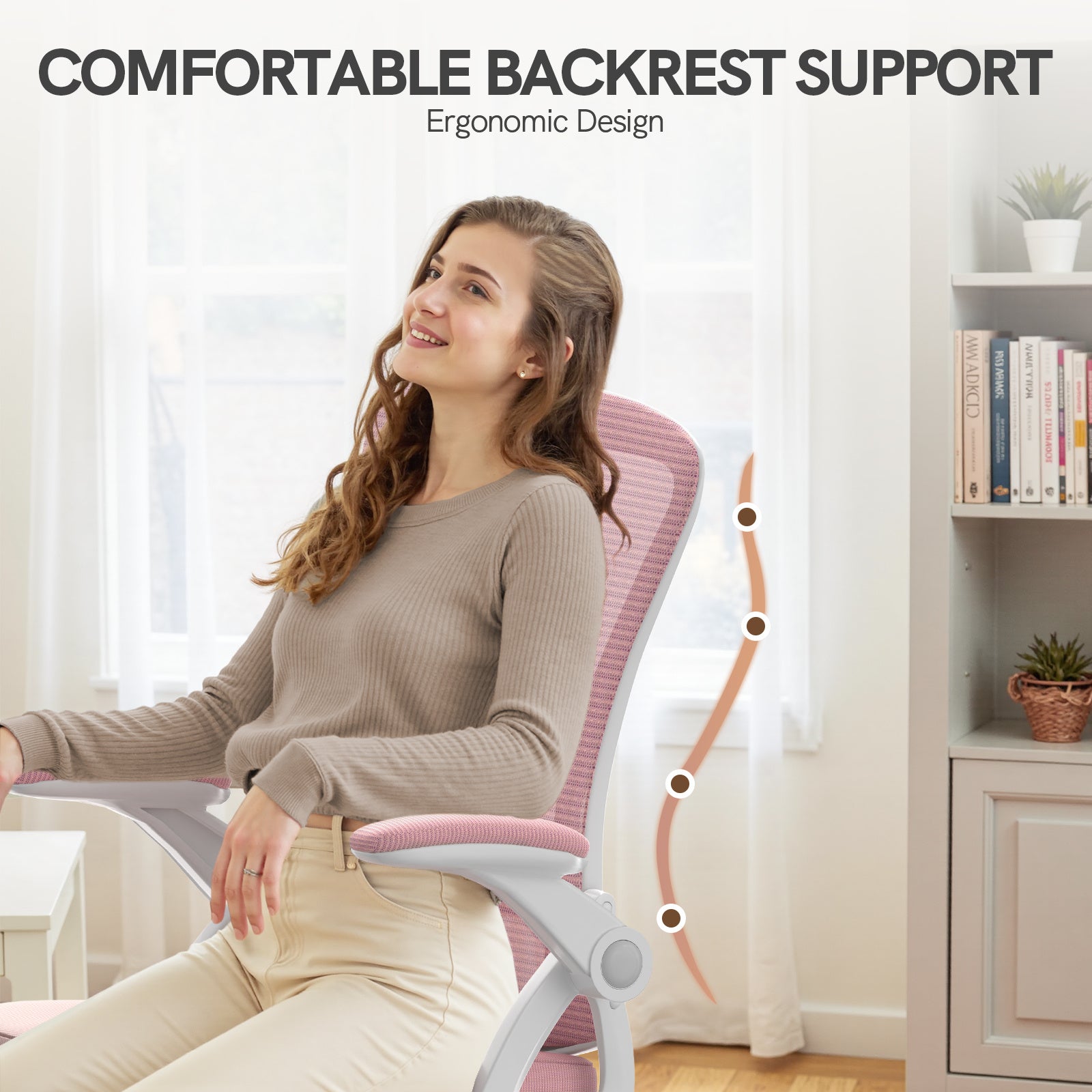 Office Chair with Adjustable Height, Lumbar Support - product gallery image 3
