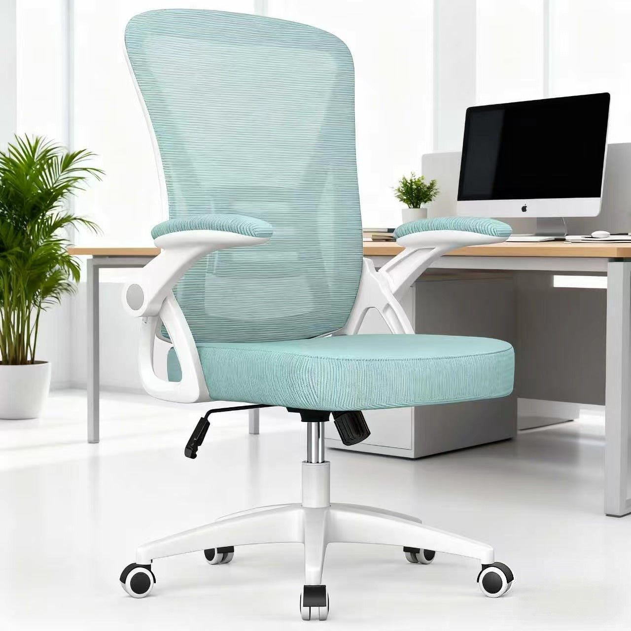 Office Chair with Adjustable Height, Lumbar Support - Green option