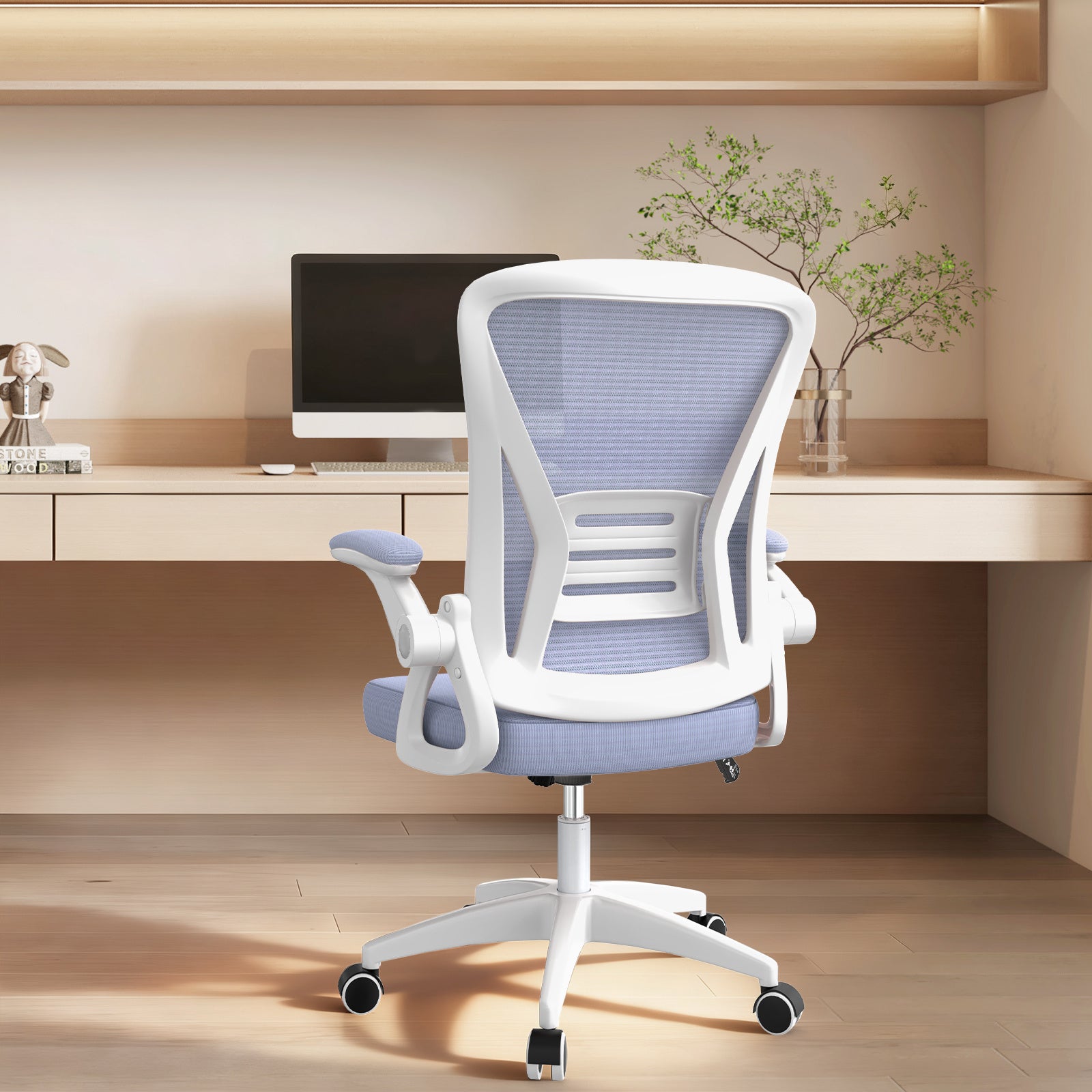 Office Chair with Adjustable Height, Lumbar Support - Purple option