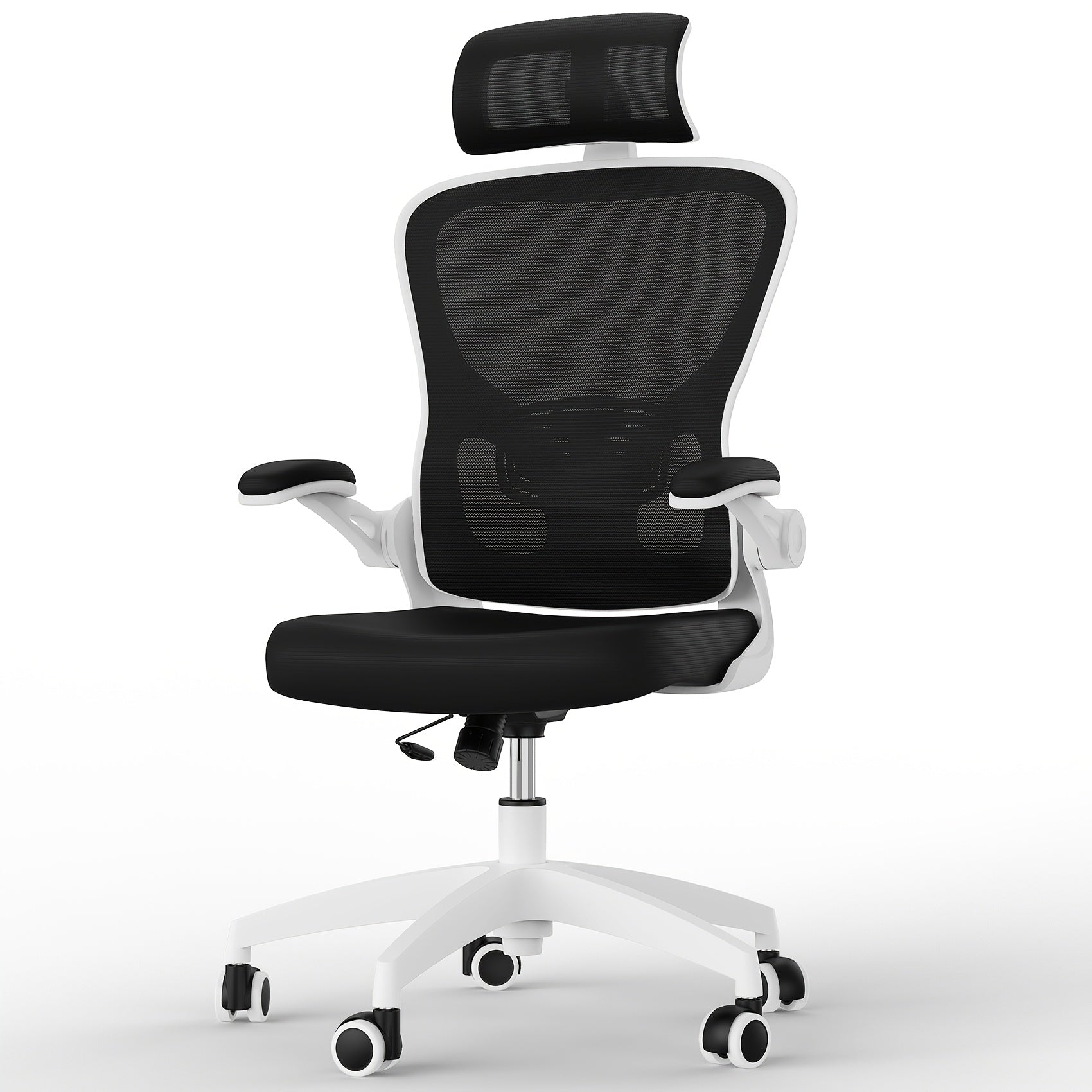 Office Chair with Adjustable Height, Lumbar Support, Black - Black & White option
