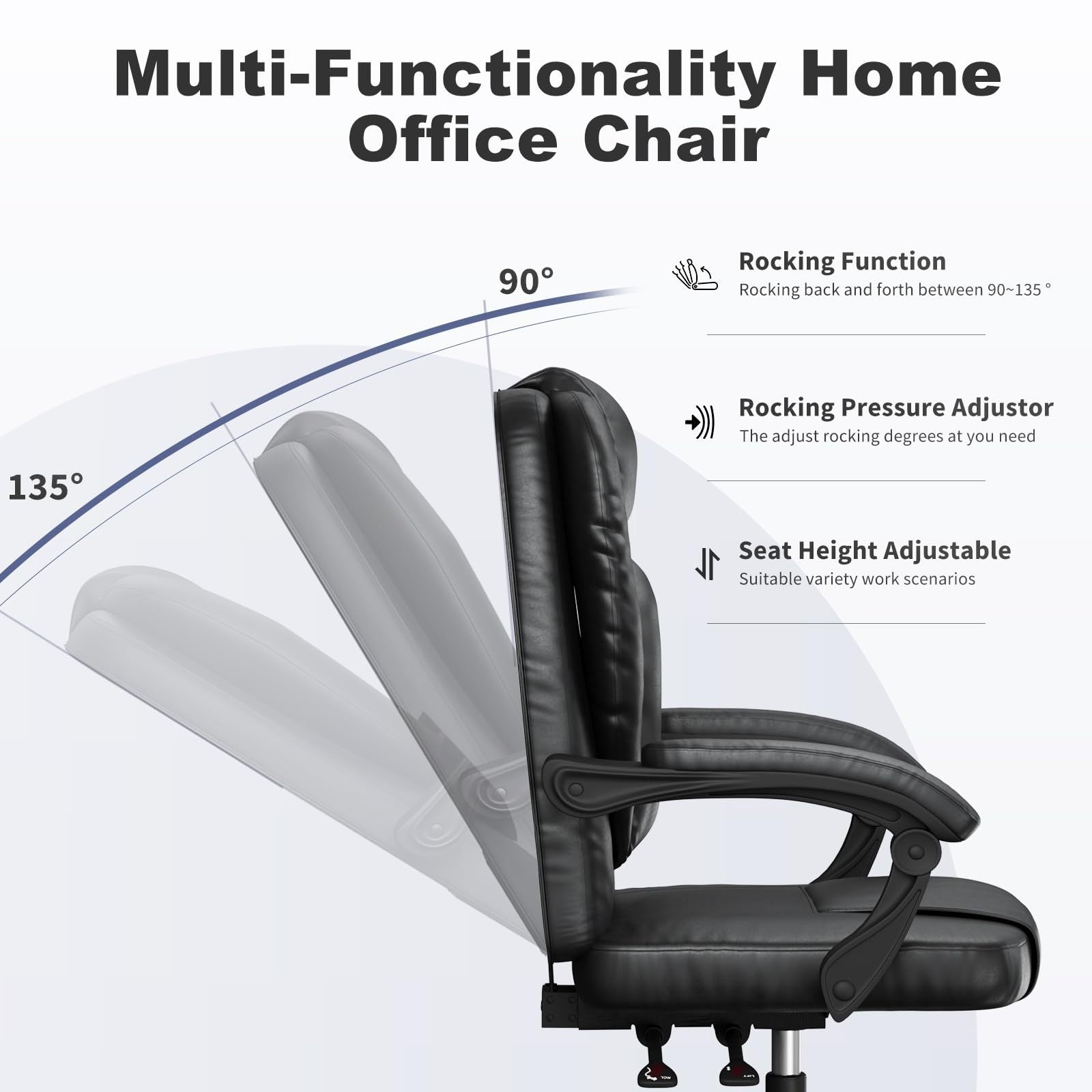 Office Chair with Adjustable Height, Lumbar Support, Lockable - product gallery image 14