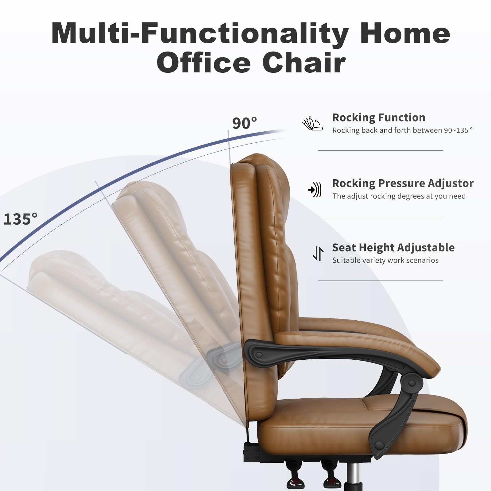 Office Chair with Adjustable Height, Lumbar Support, Lockable - product gallery image 5