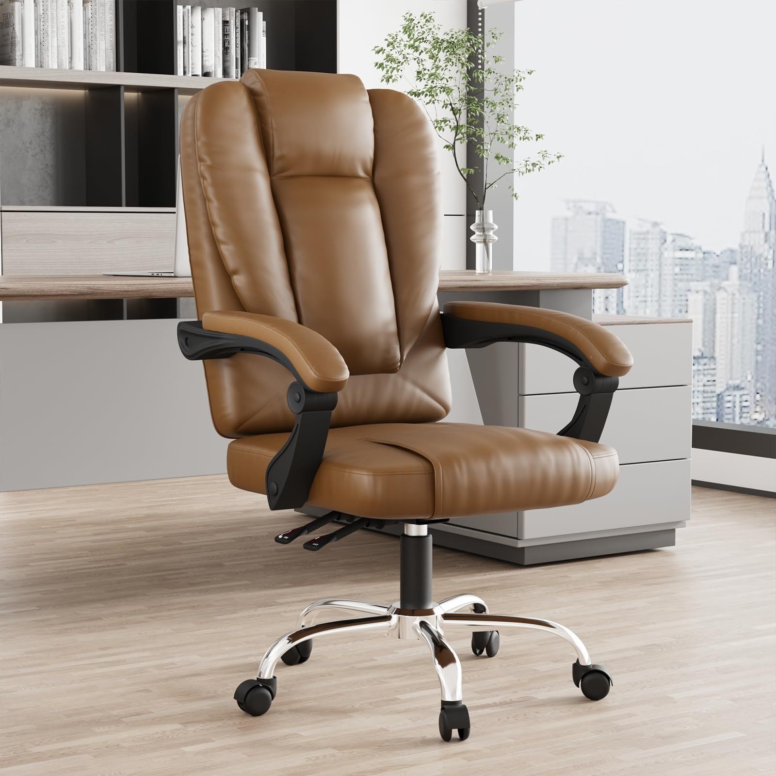 Office Chair with Adjustable Height, Lumbar Support, Lockable