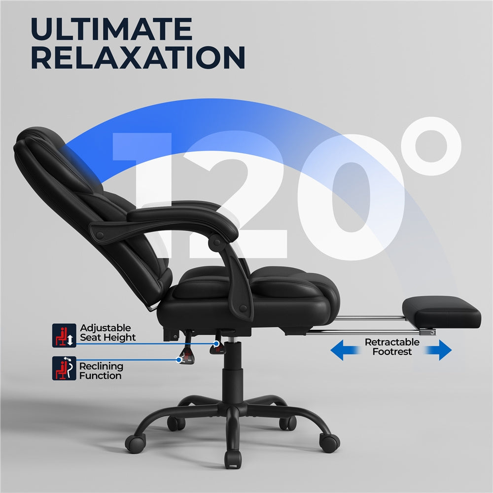 Office Chair with Adjustable Height, Pull-Out, Leather - product gallery image 3