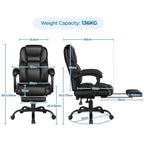 Office Chair with Adjustable Height, Pull-Out, Leather - product gallery image 4