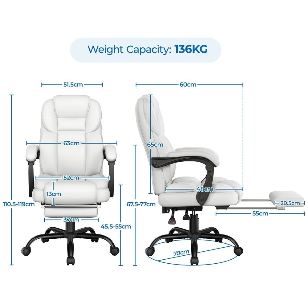 Office Chair with Adjustable Height, Pull-Out, Leather - product gallery image 7