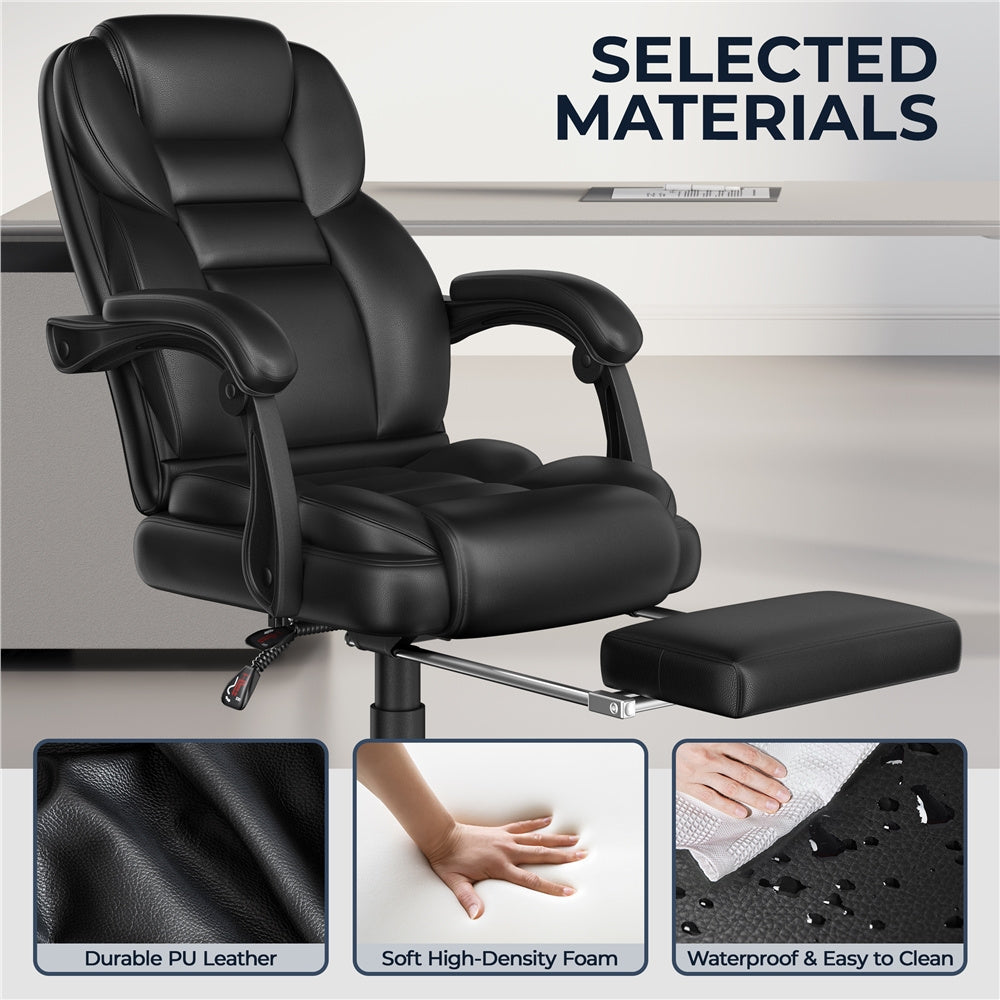 Office Chair with Adjustable Height, Pull-Out, Leather - product gallery image 9