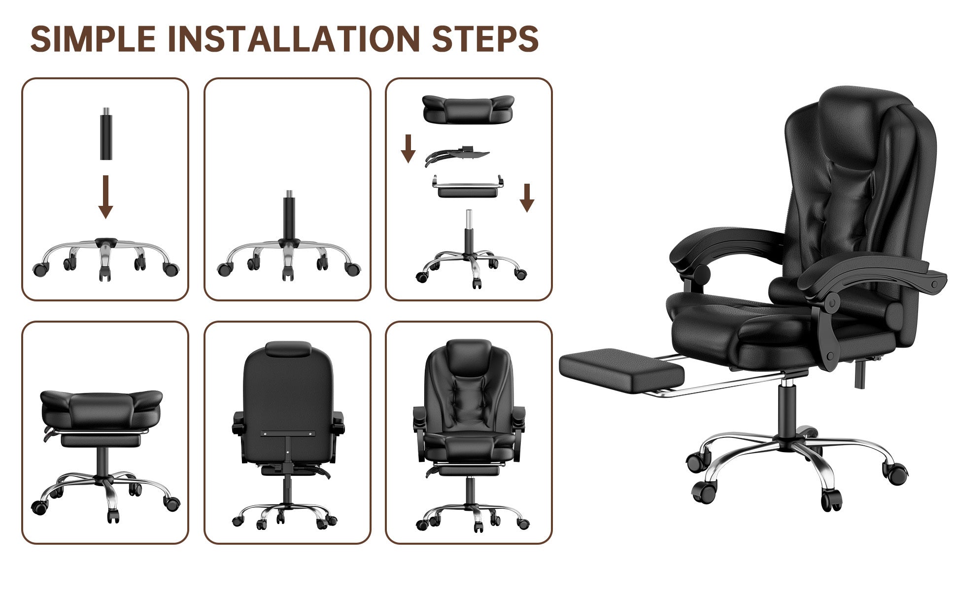 Office Chair with Adjustable Height, Pull-Out, Lockable - product gallery image 16