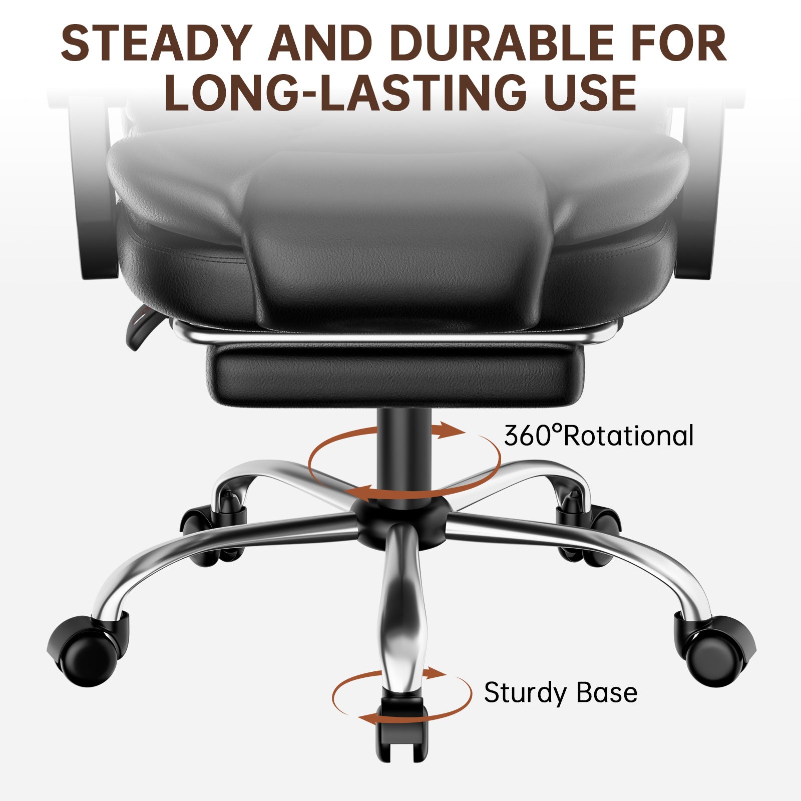 Office Chair with Adjustable Height, Pull-Out, Lockable - product gallery image 6