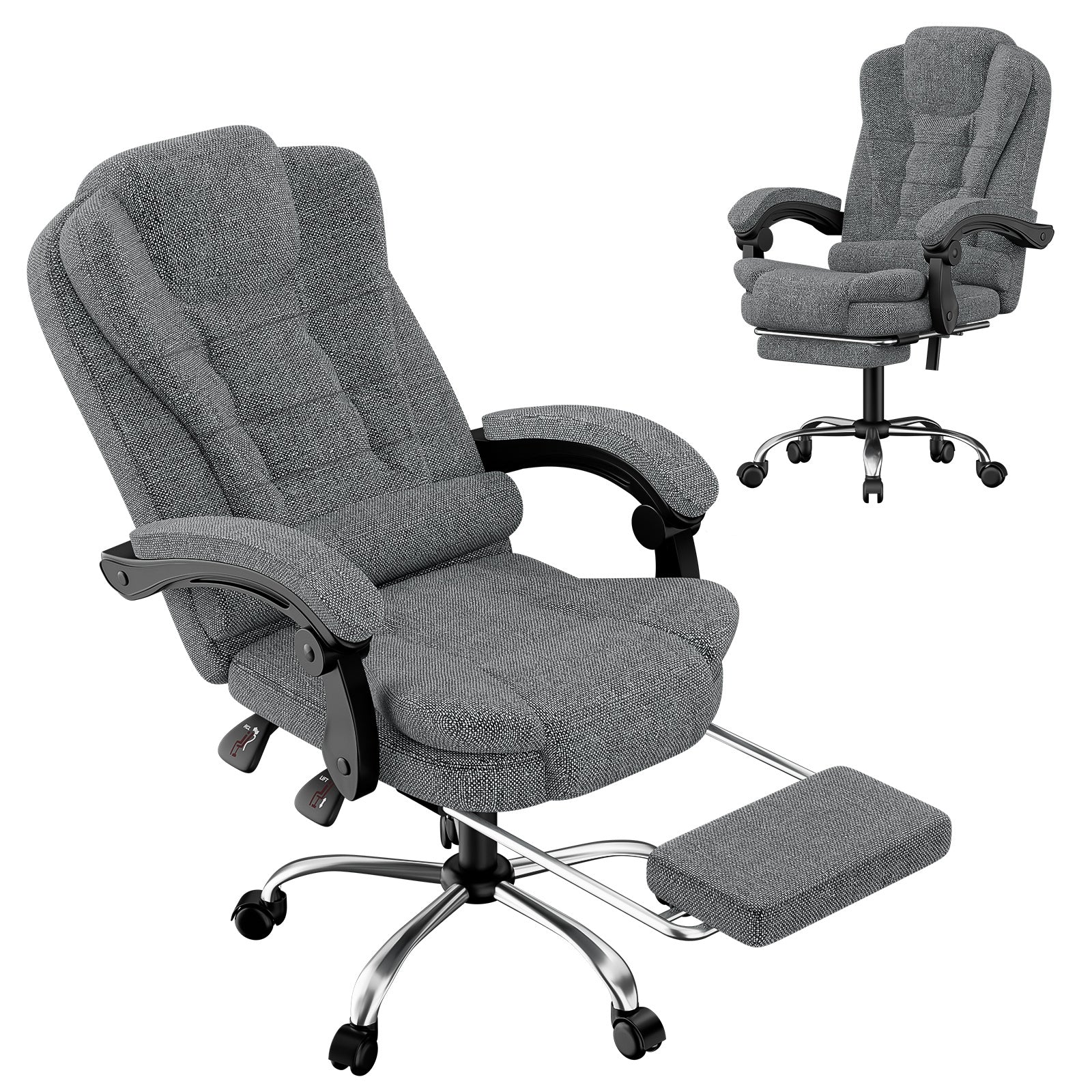 Office Chair with Adjustable Height, Pull-Out, Lockable