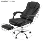 Office Chair with Adjustable Height, Wheels, 55cm, Wood - Black option