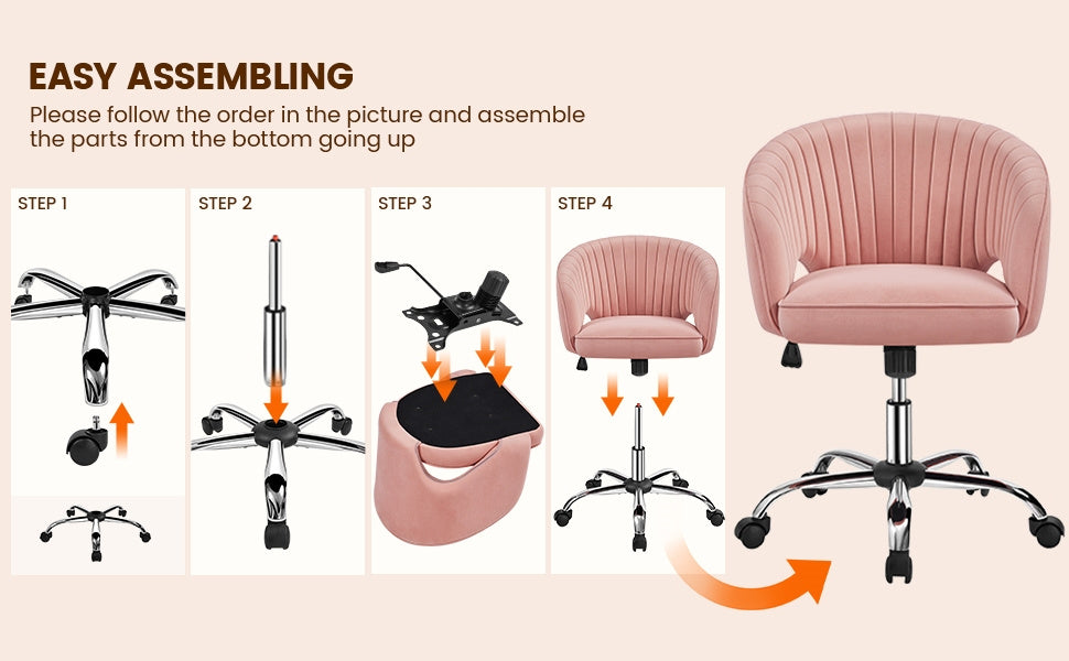 Office Chair with Adjustable Height, Wheels, Metal - product gallery image 13