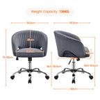 Office Chair with Adjustable Height, Wheels, Metal - product gallery image 6