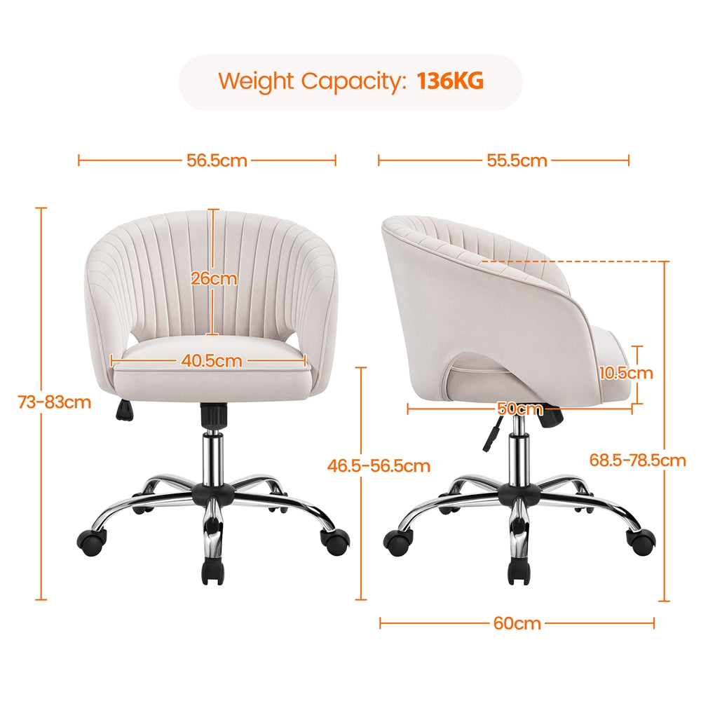Office Chair with Adjustable Height, Wheels, Metal - product gallery image 9