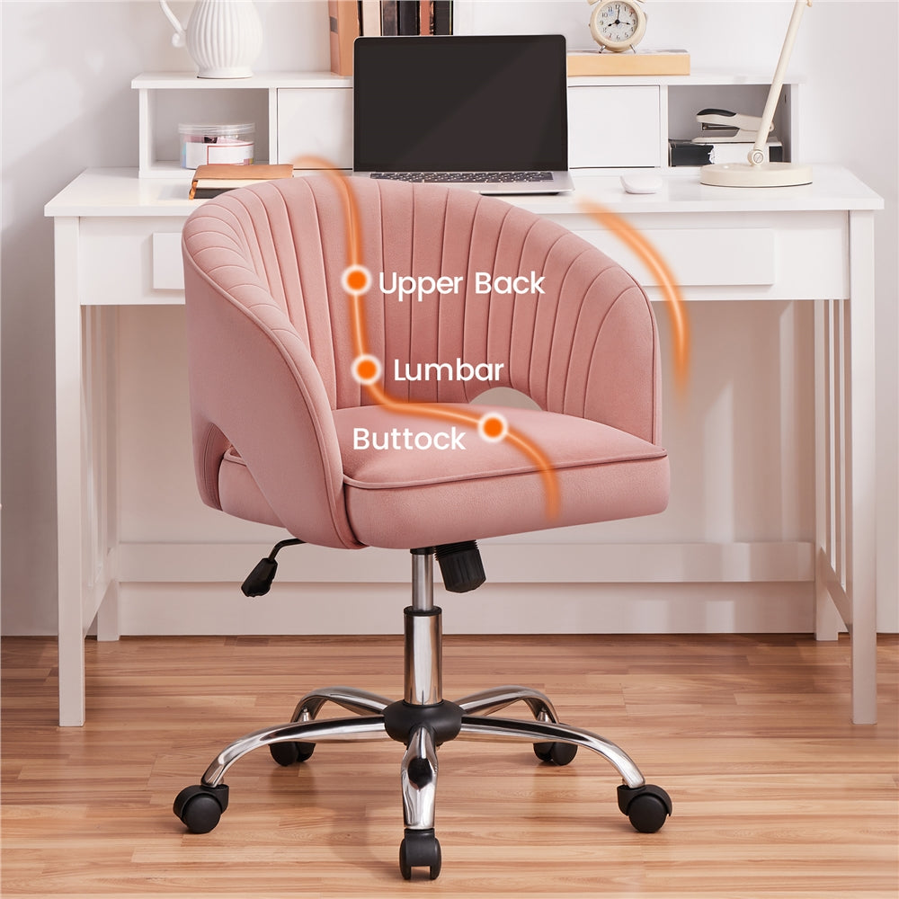 Office Chair with Adjustable Height, Wheels, Metal