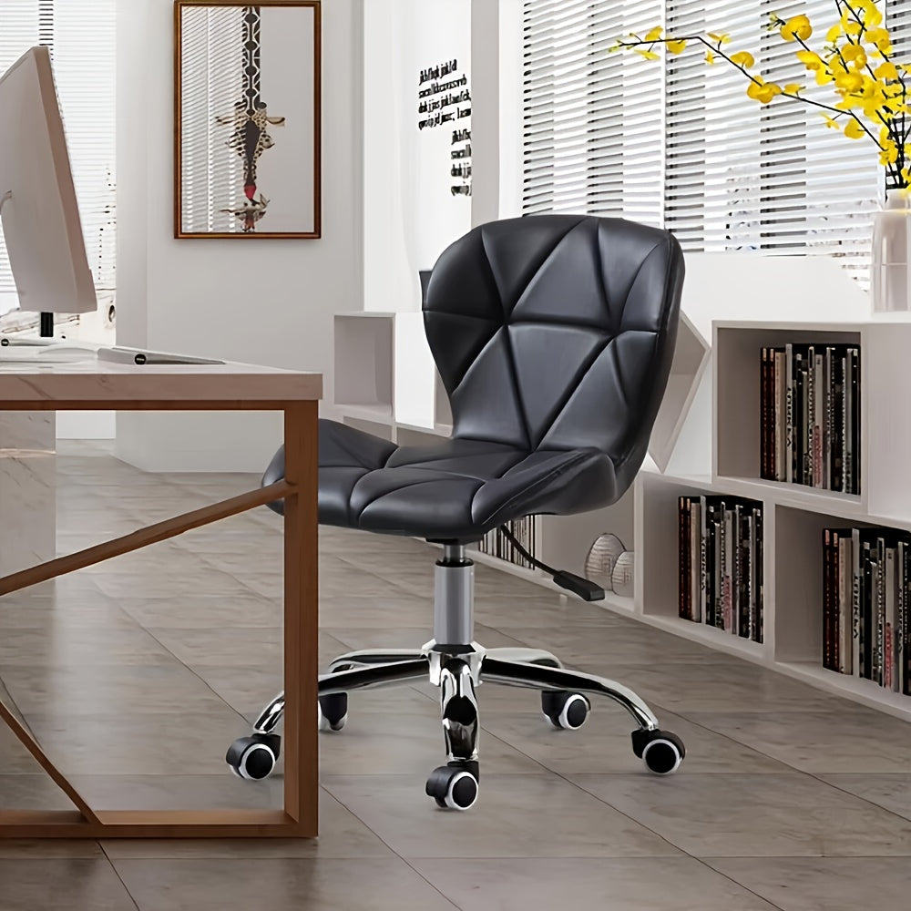 Office Chair with Compact Armless Vanity Adjustable Swivel Task - Black option