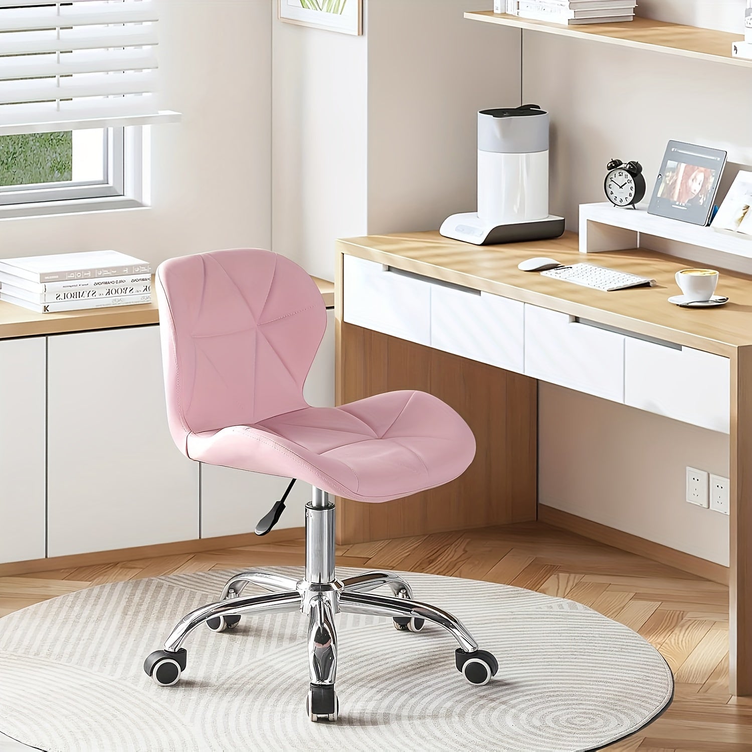 Office Chair with Compact Armless Vanity Adjustable Swivel Task - product gallery image 3