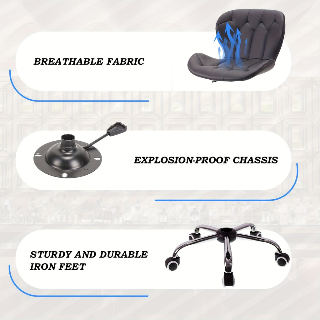 Office Chair with Compact Armless Vanity Adjustable Swivel Task - product gallery image 4