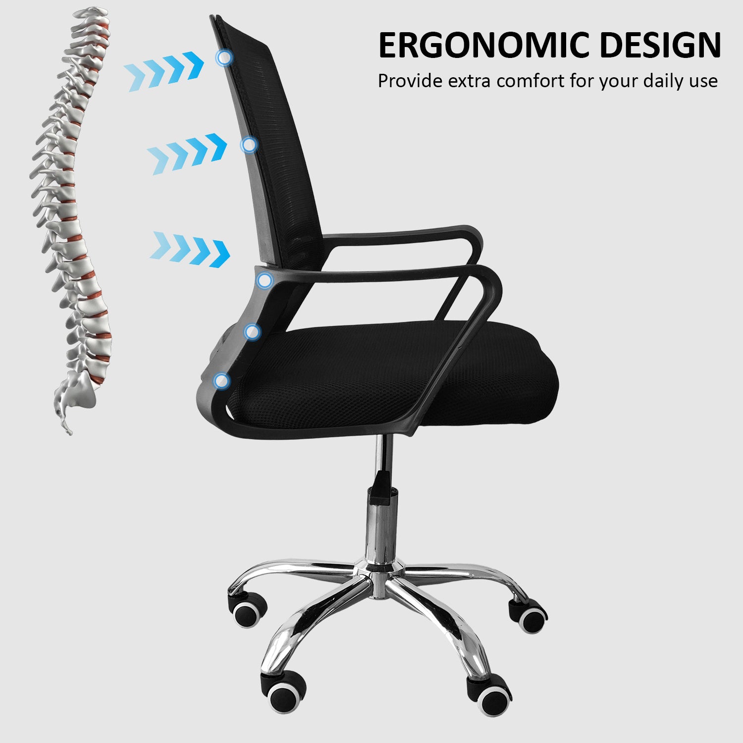 Office Chair with Ergonomic Mesh Adjustable Seat Height - product gallery image 8