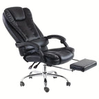 Office Chair with Leather, Heavy-Duty Executive PU Leather Footrest/Shelf - Black option