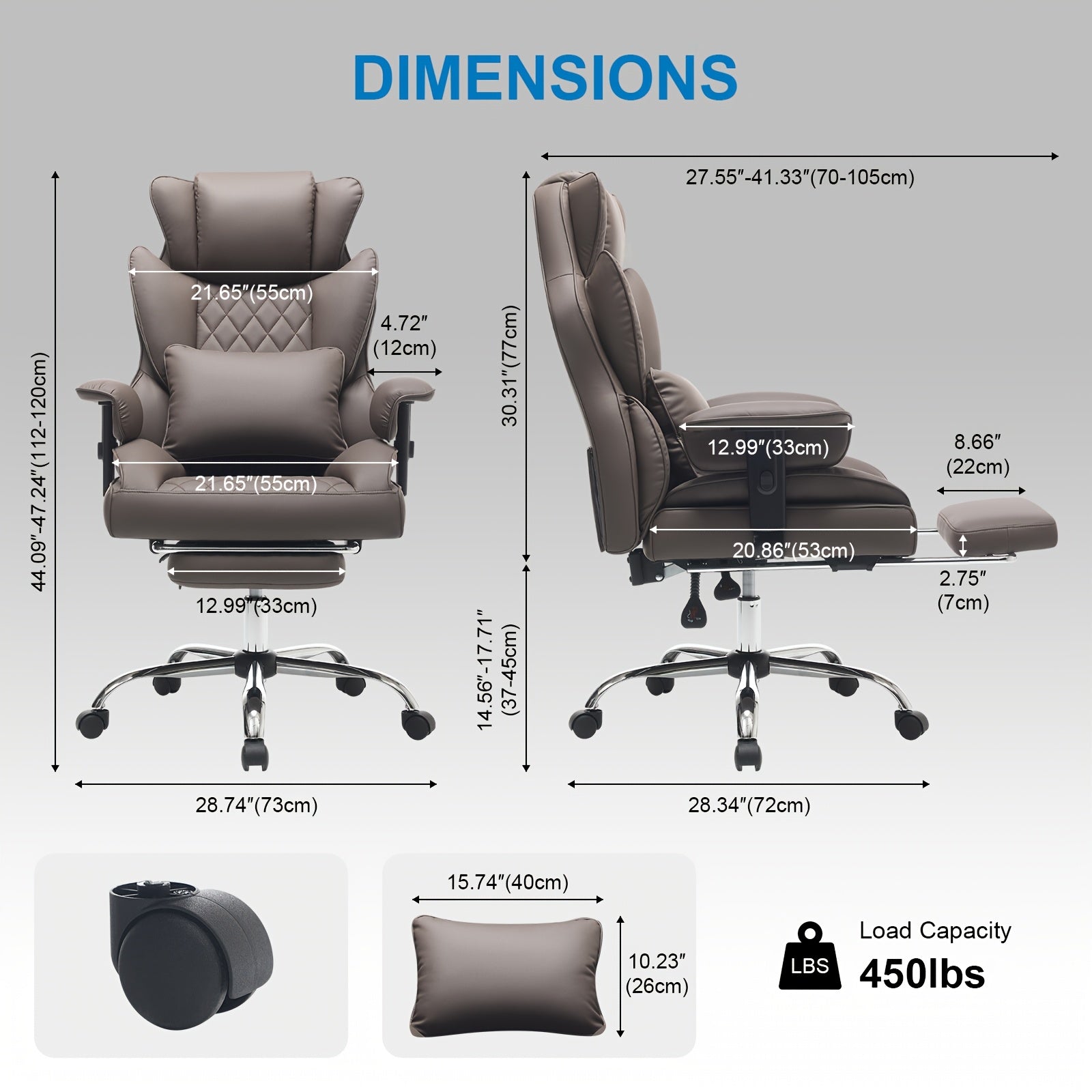 Office Chair with Lumbar Support, Easy Assembly, Big Tall Ergonomic Footrest Extra Wide - product gallery image 3