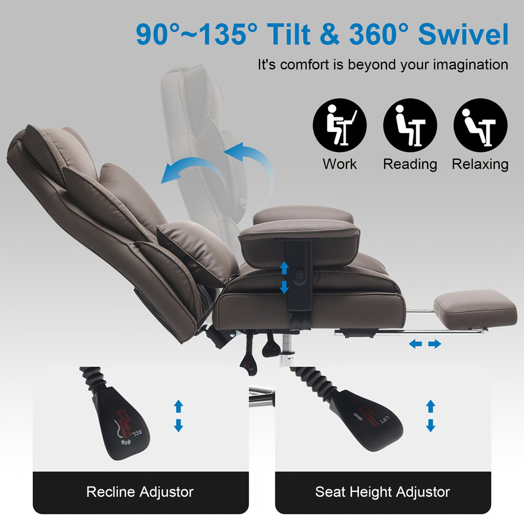 Office Chair with Lumbar Support, Easy Assembly, Big Tall Ergonomic Footrest Extra Wide - product gallery image 6
