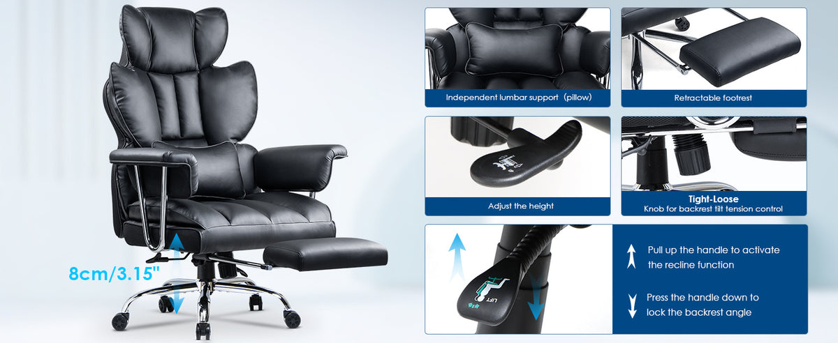 Office Chair with Lumbar Support, Lockable, Metal for home offices - product gallery image 15