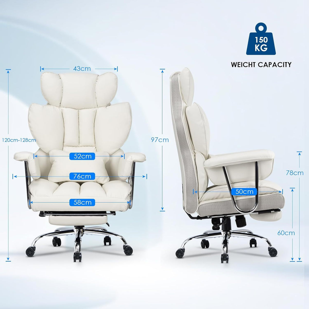 Office Chair with Lumbar Support, Lockable, Metal for home offices - product gallery image 18