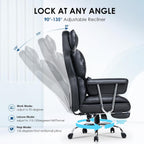 Office Chair with Lumbar Support, Lockable, Metal for home offices - product gallery image 4